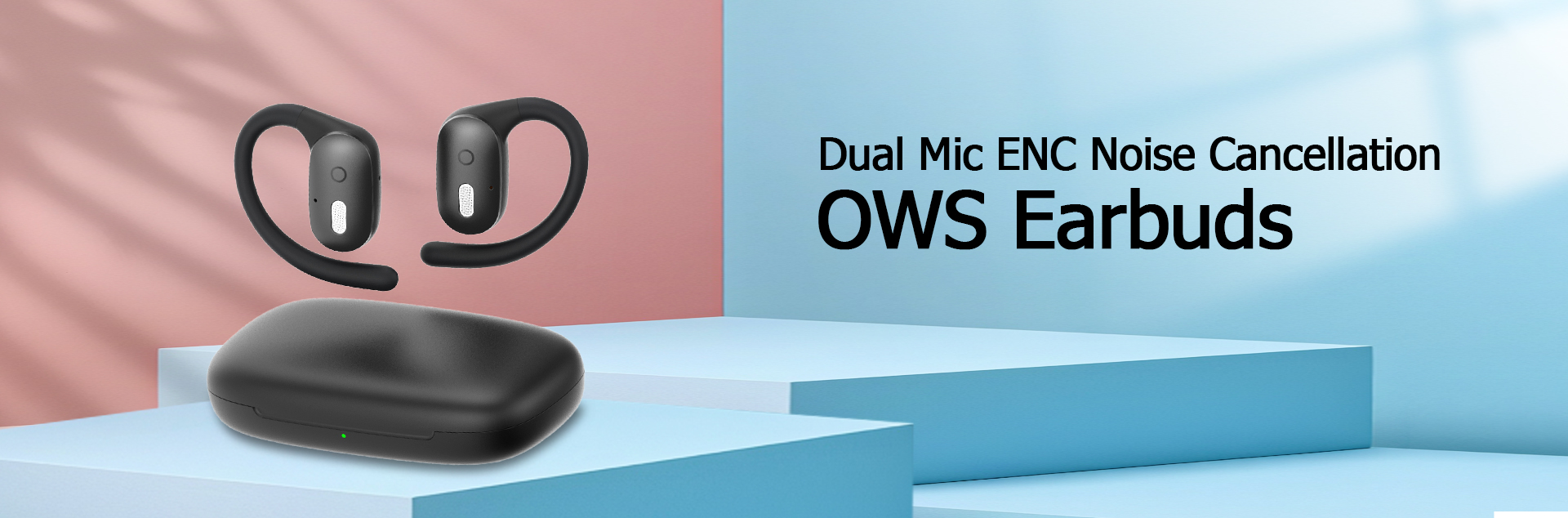 Dual Mic ENC Noise Cancellation Open Ear Sports OWS Earbuds